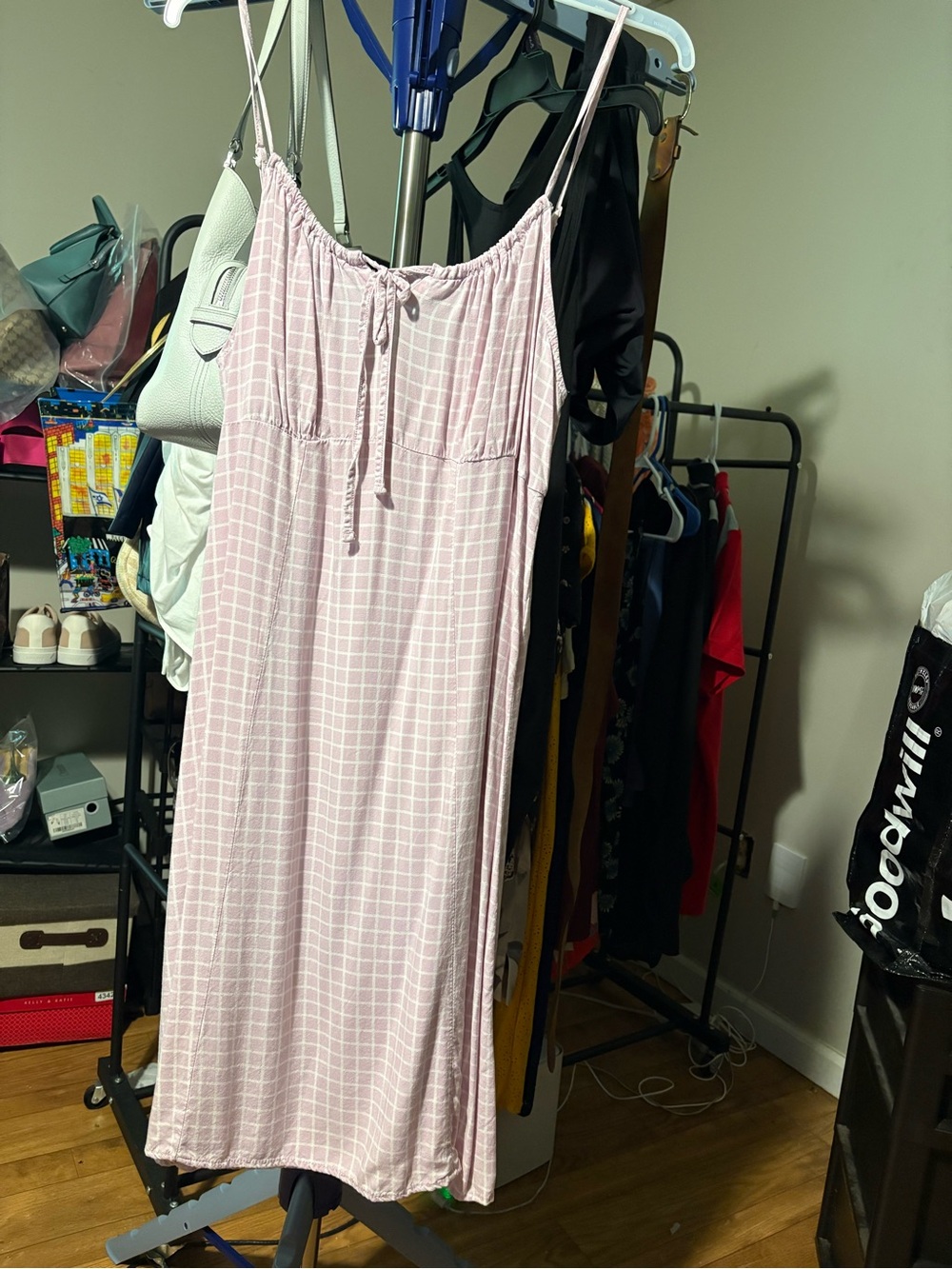 SO Pink Gingham Spaghetti-Strap Nightgown